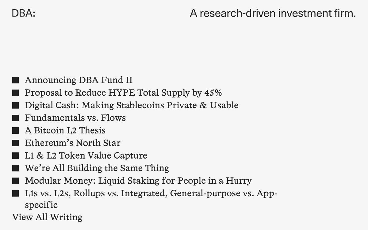 DBA website preview