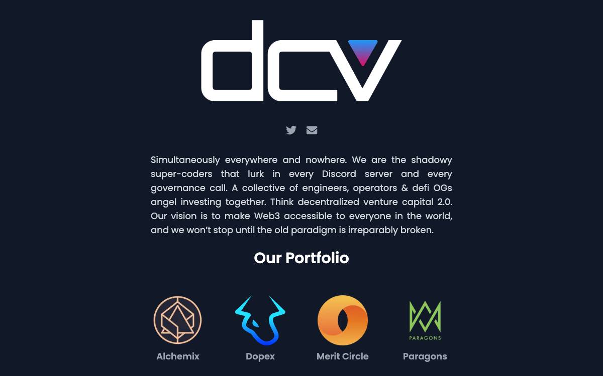 DCV Capital website preview