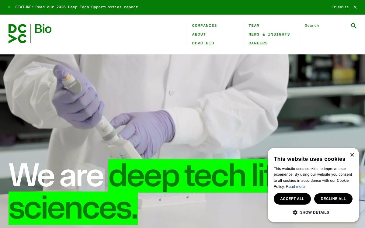 DCVC Bio website preview