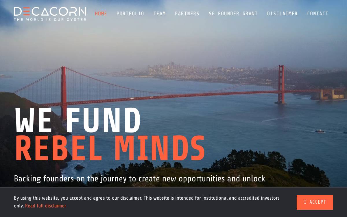 Decacorn Capital website preview