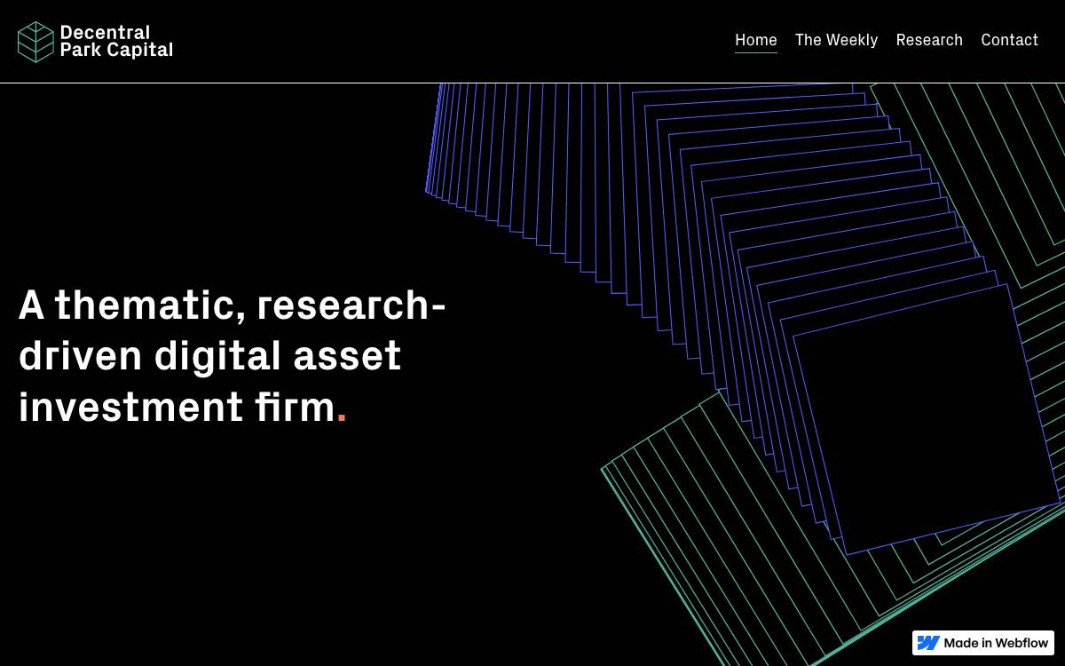 Decentral Park Capital website preview