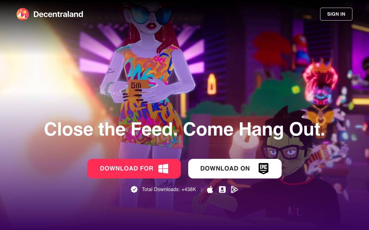 Decentraland Foundation website preview