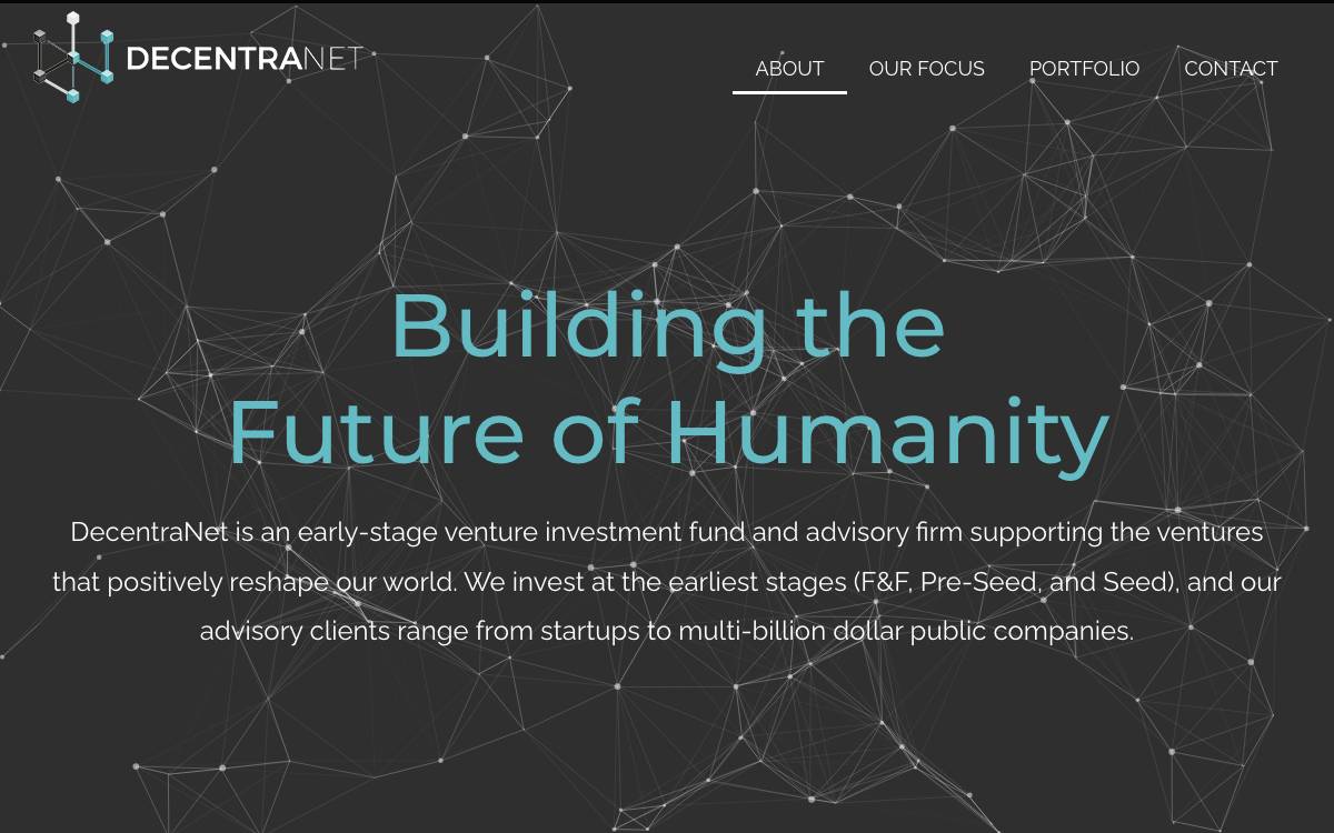 DecentraNet website preview