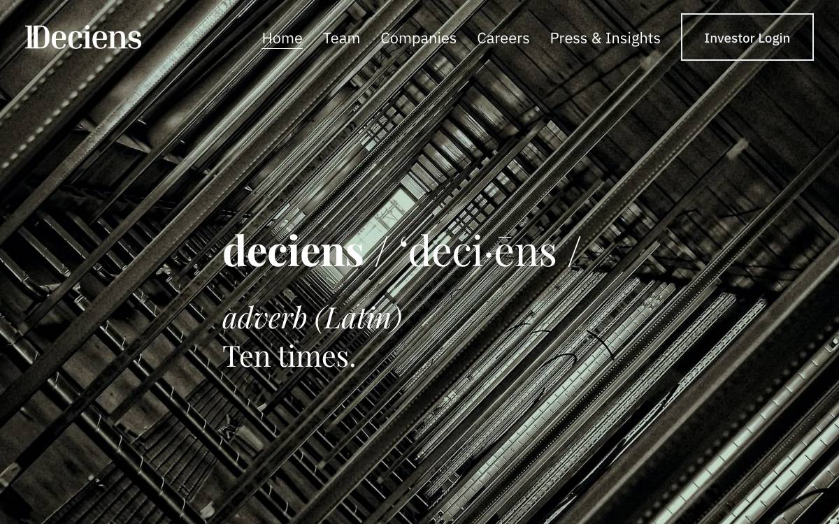 Deciens website preview