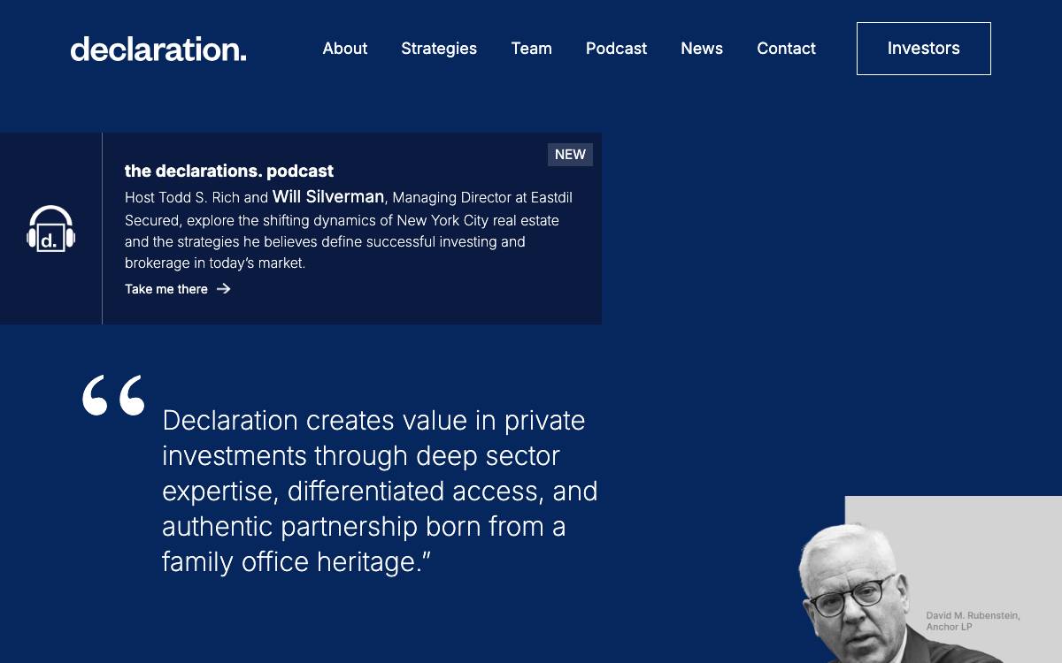 Declaration Partners website preview