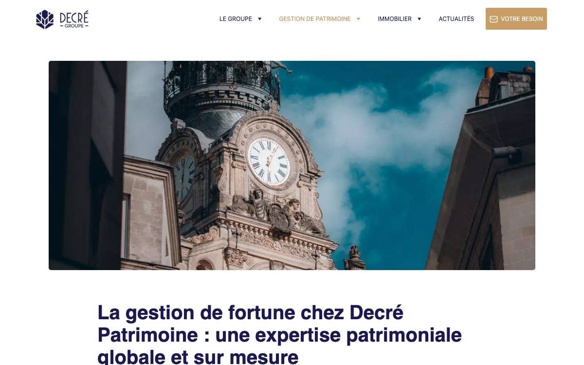 Decré Patrimoine website preview
