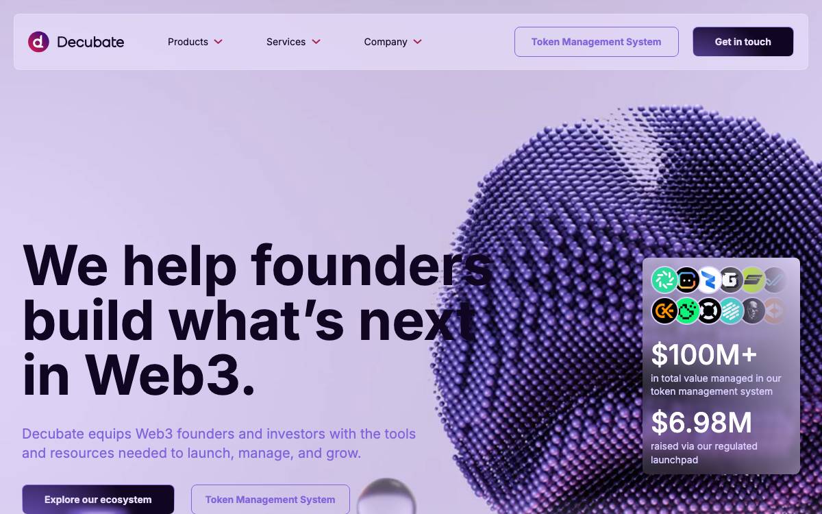 Decubate website preview