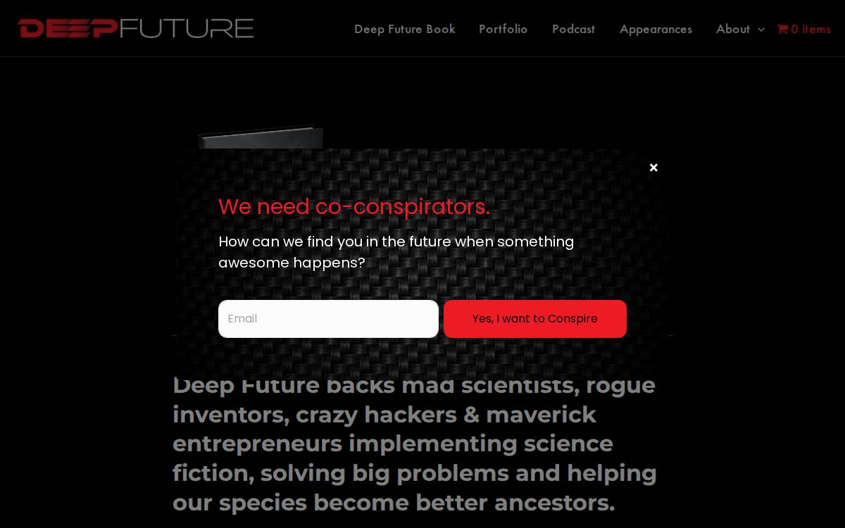 Deep Future website preview