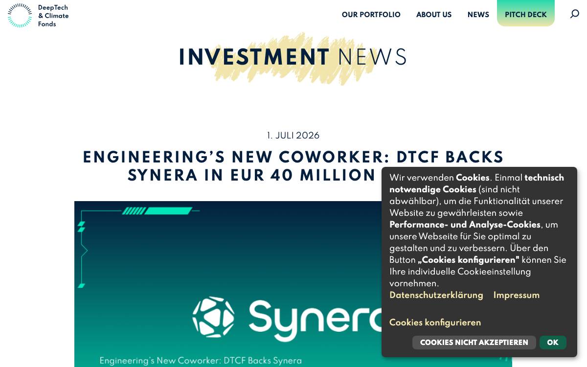 DeepTech & Climate Fonds website preview