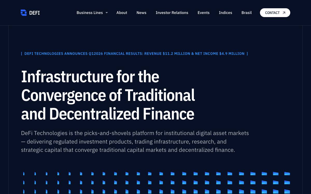 DeFi Technologies website preview