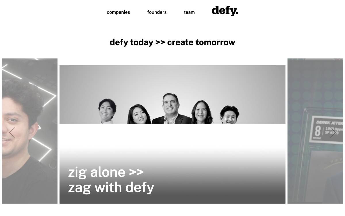 Defy Partners website preview