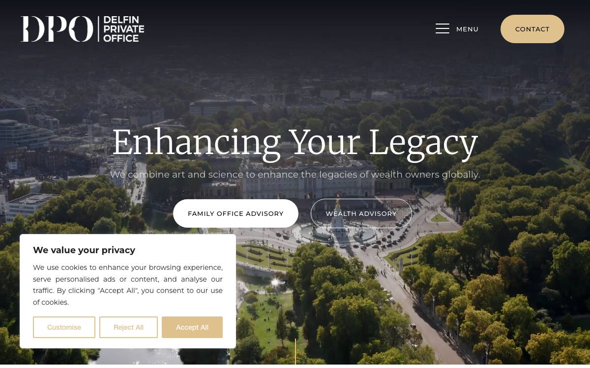 Delfin Private Office website preview