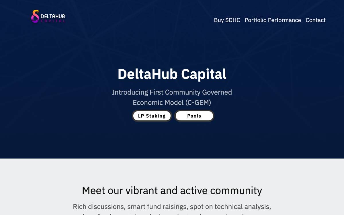 DeltaHub Capital website preview