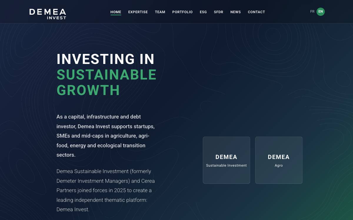 Demeter website preview