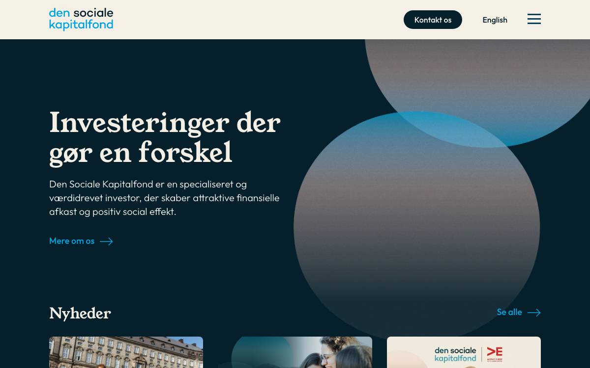 Den Sociale Kapitalfond Management ApS website preview