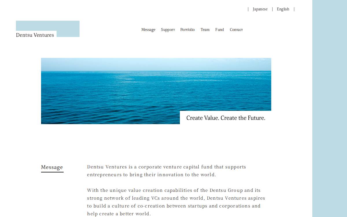 Dentsu Ventures website preview