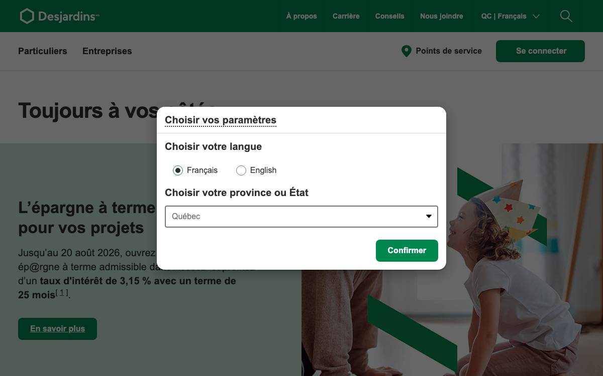 Desjardins Capital website preview