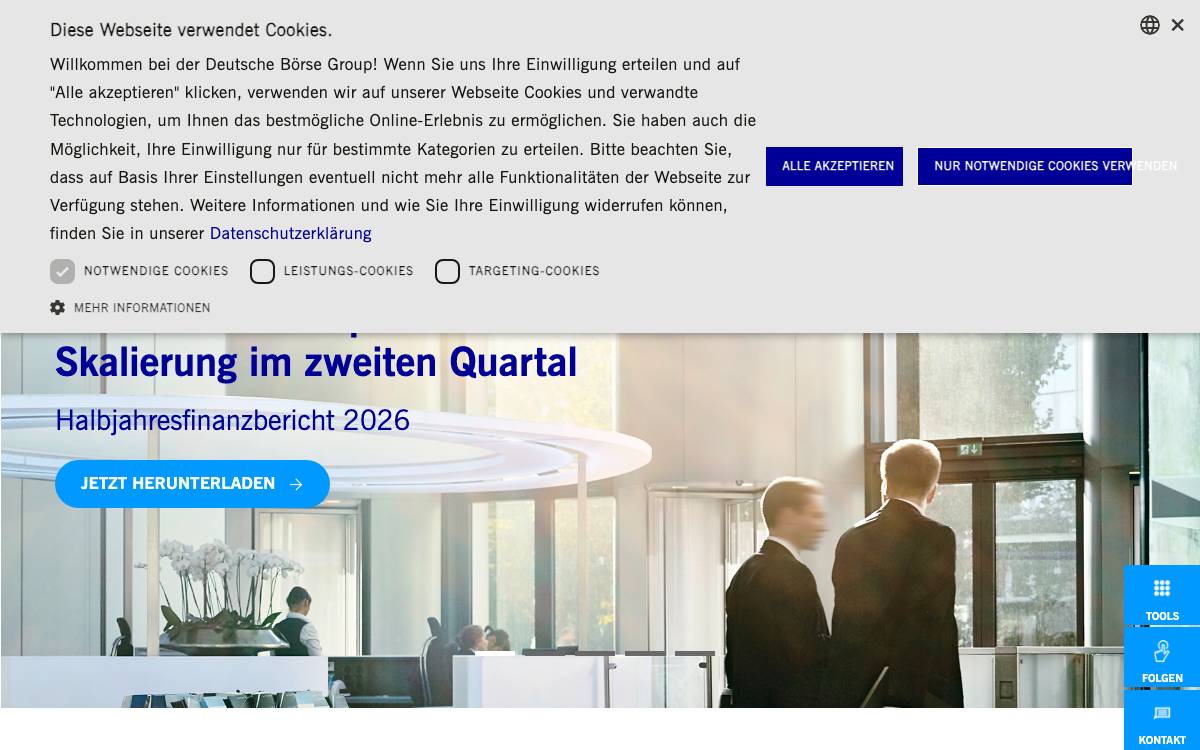 Deutsche Borse website preview