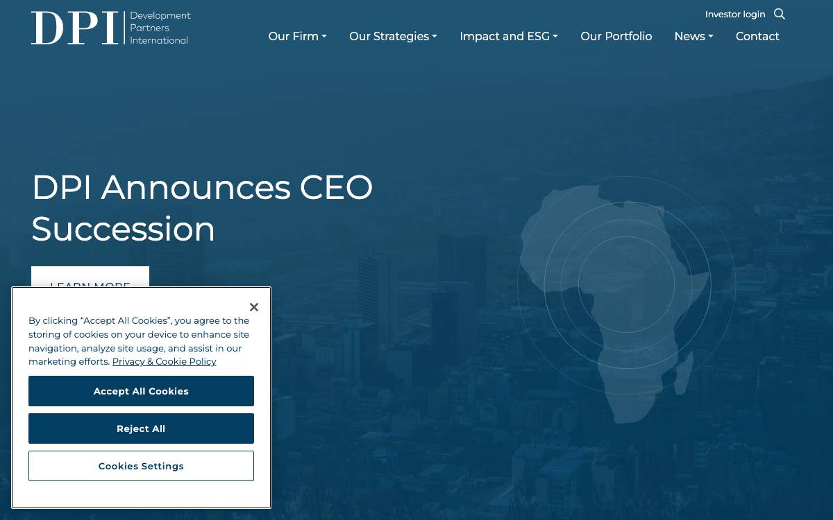 Development Partners International website preview