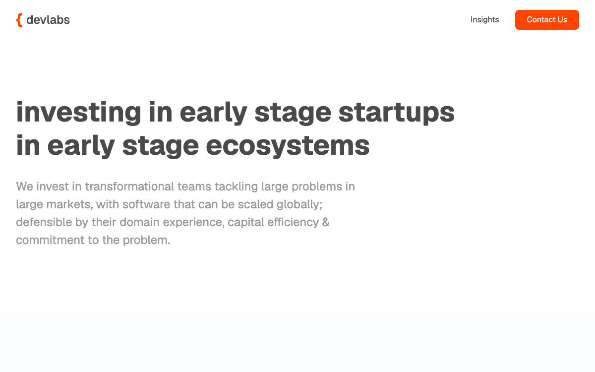 devlabs website preview