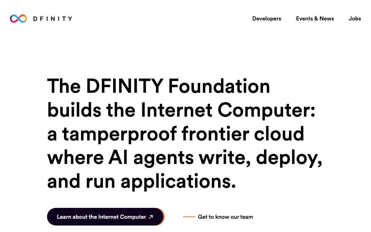 Dfinity Foundation website preview