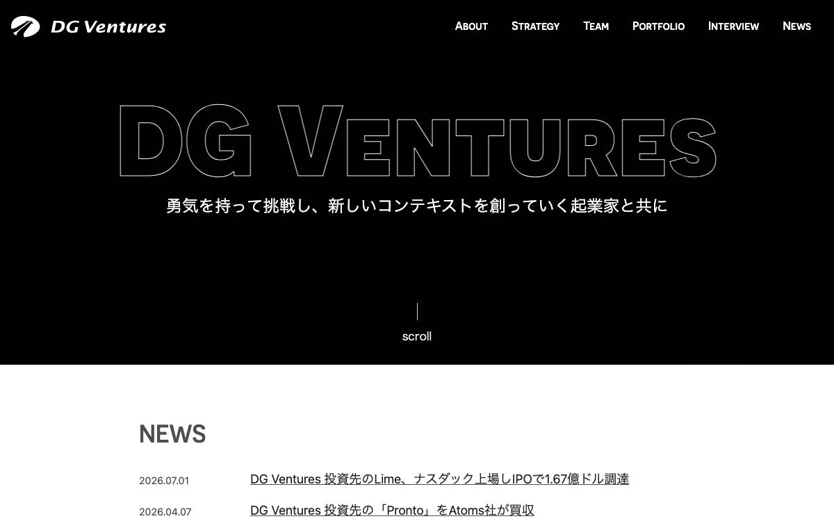 DG Ventures, Inc. website preview