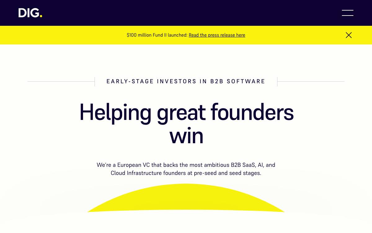 Dig Ventures Management Limited website preview