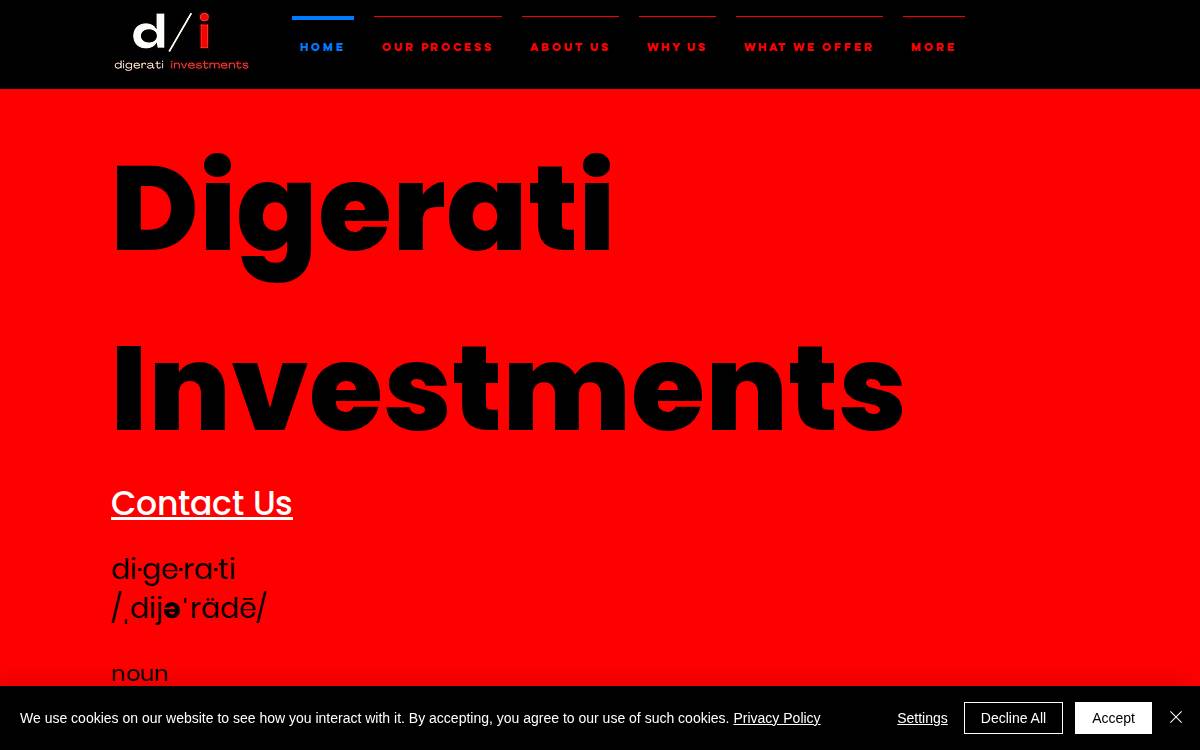 Digerati Investments website preview