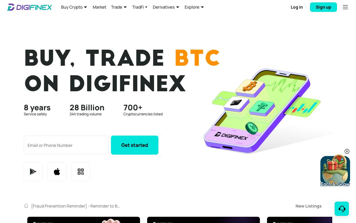 Digifinex website preview