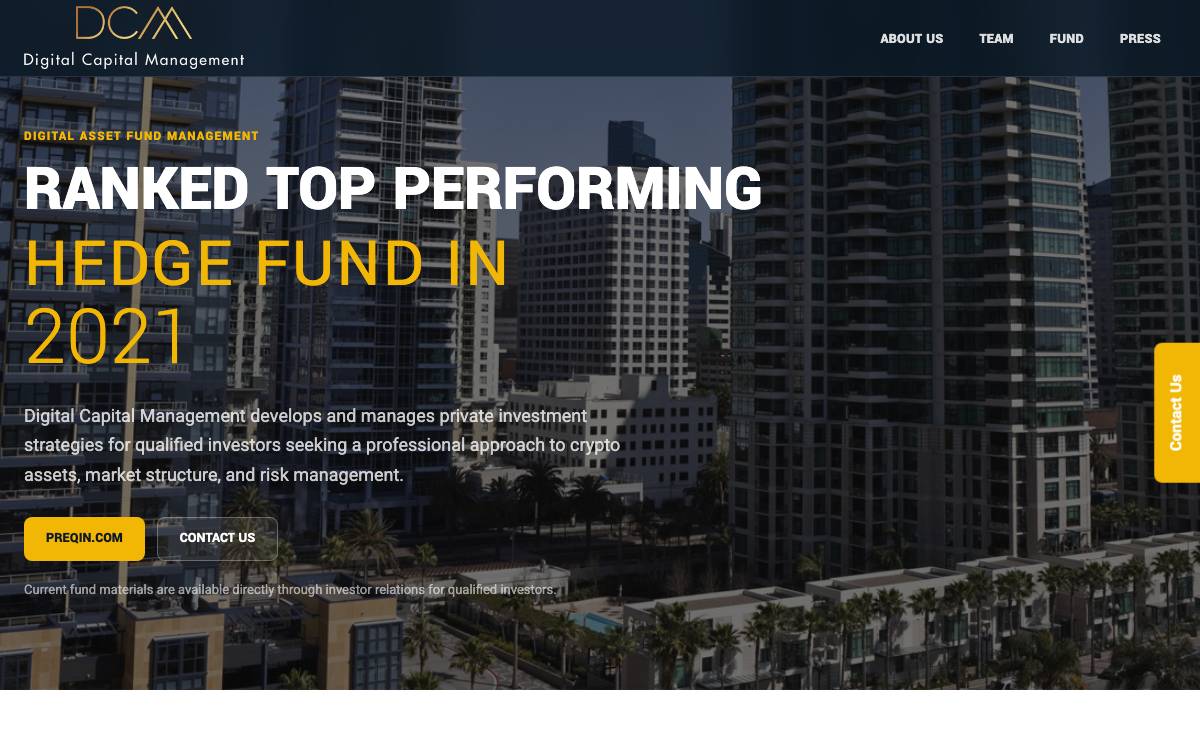 Digital Capital Management (DCM) website preview