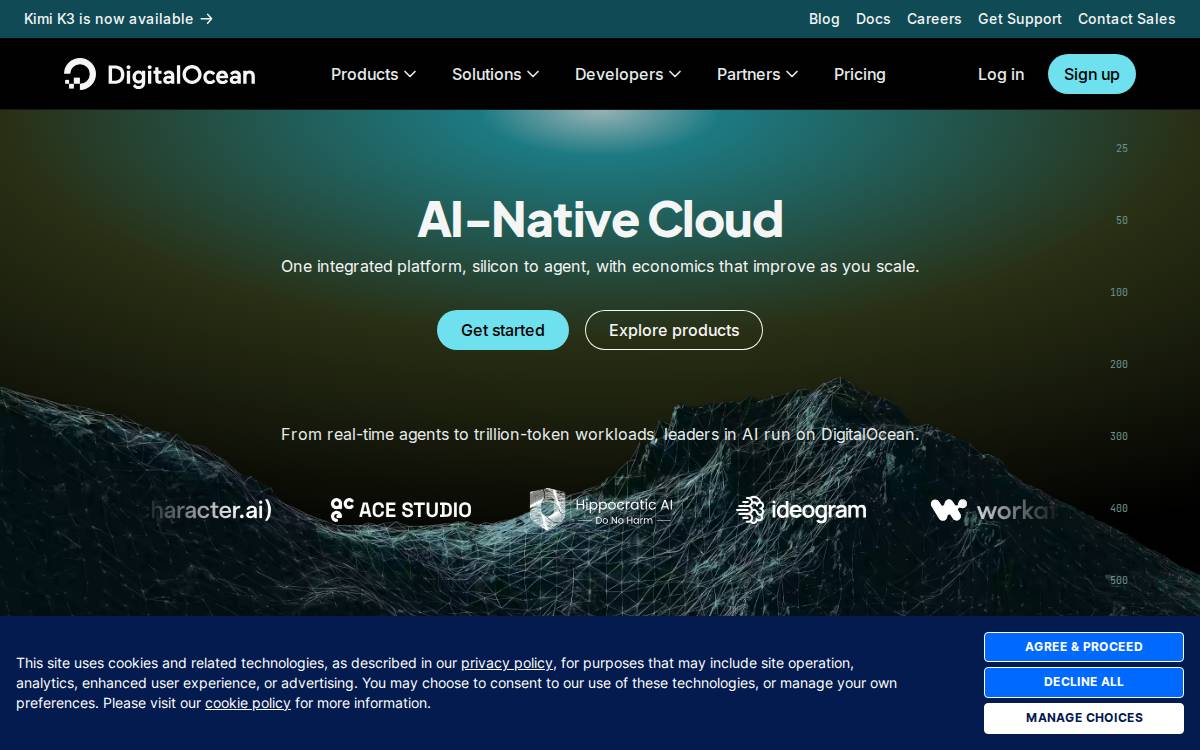 DigitalOcean website preview