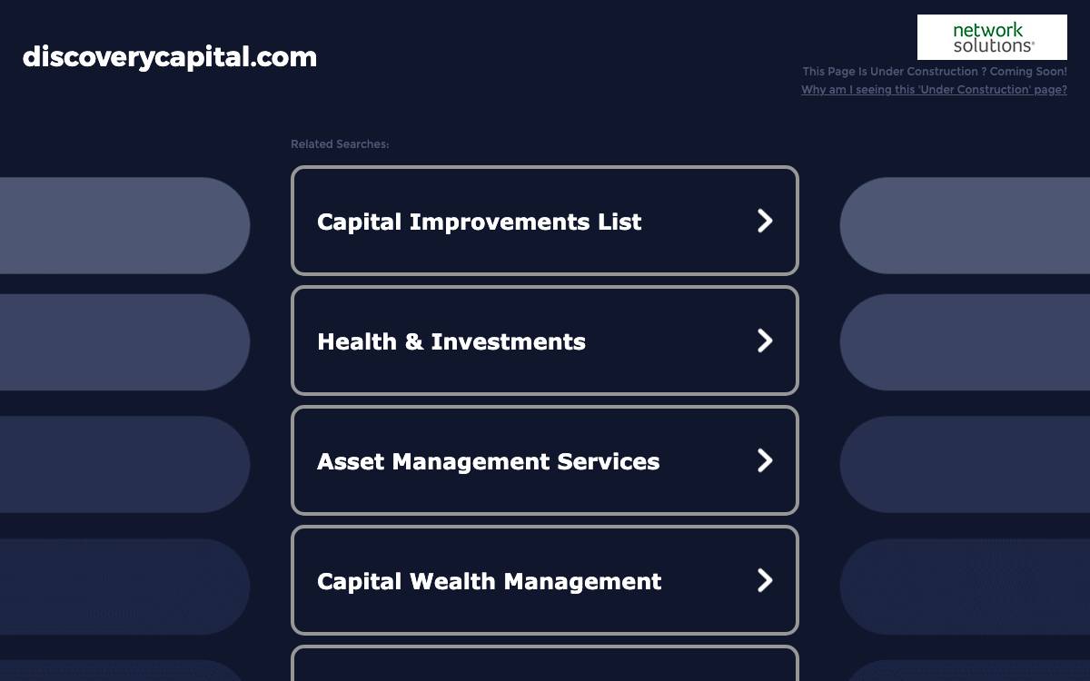 Discovery Capital website preview