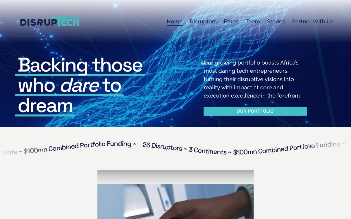DisrupTech Ventures website preview