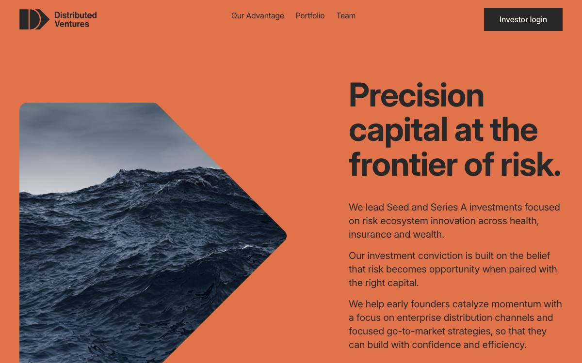 Distributed Ventures website preview