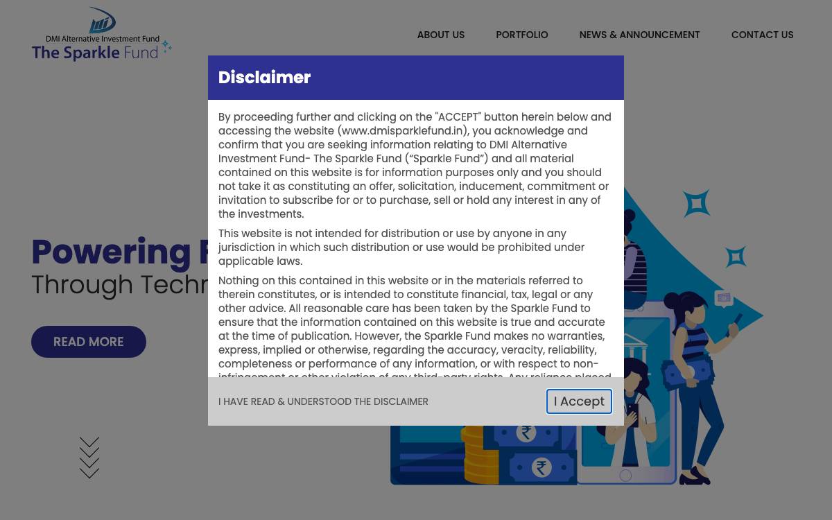 DMI AIF Sparkle Fund website preview