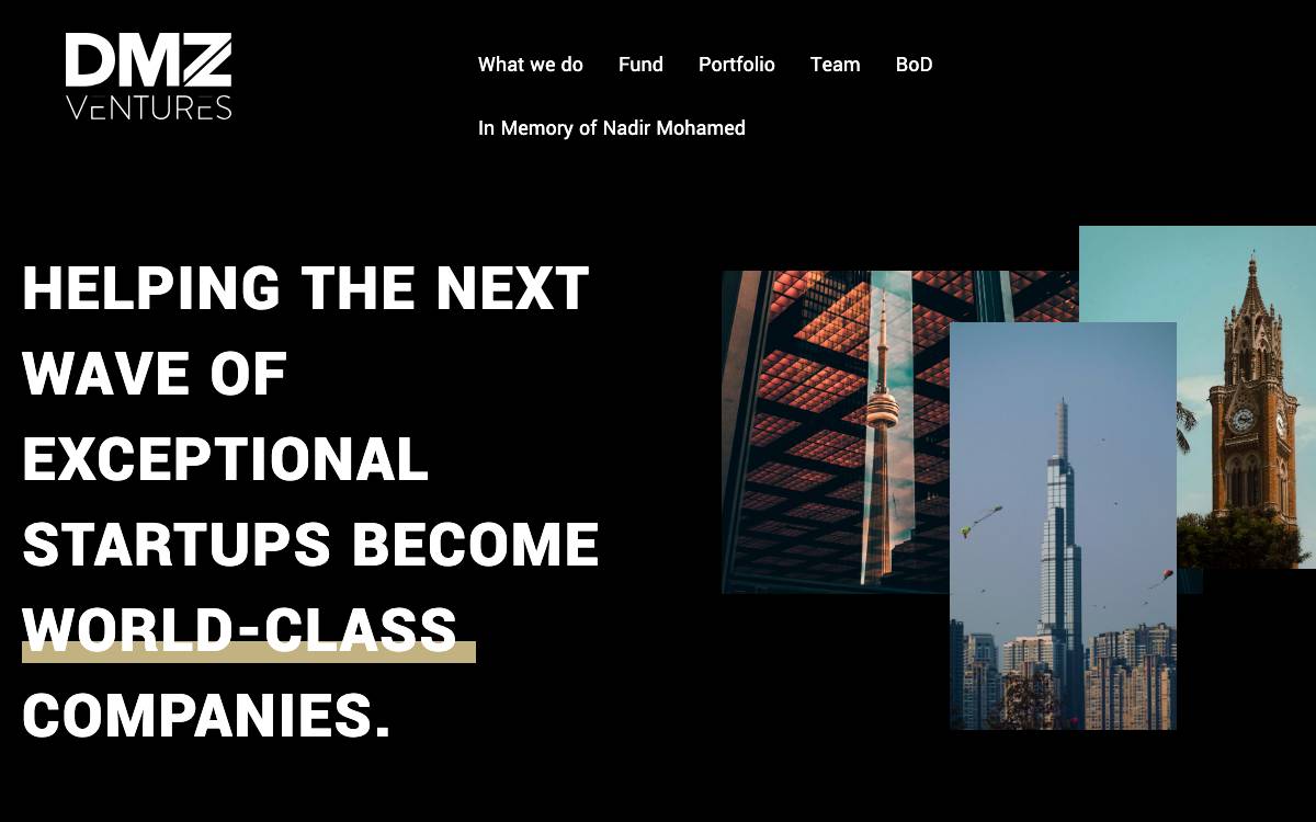 DMZ Ventures website preview