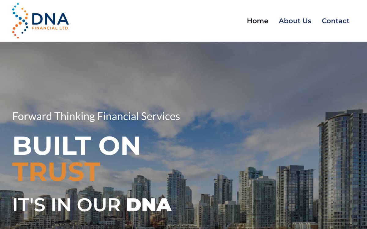 DNA Financial website preview
