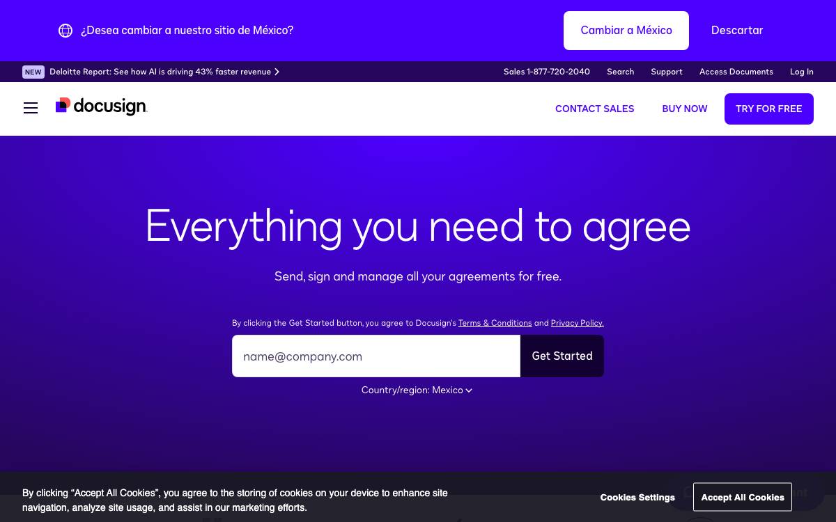 DocuSign website preview