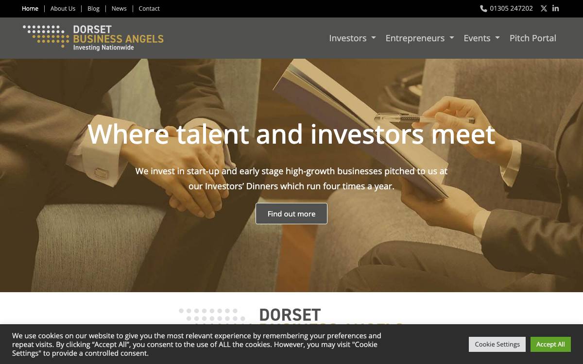 Dorset Business Angels website preview
