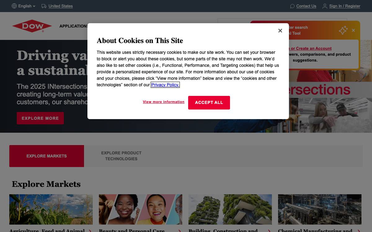 Dow Venture Capital website preview