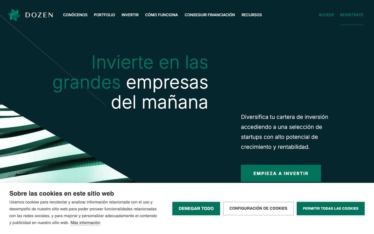 Dozen Investments website preview