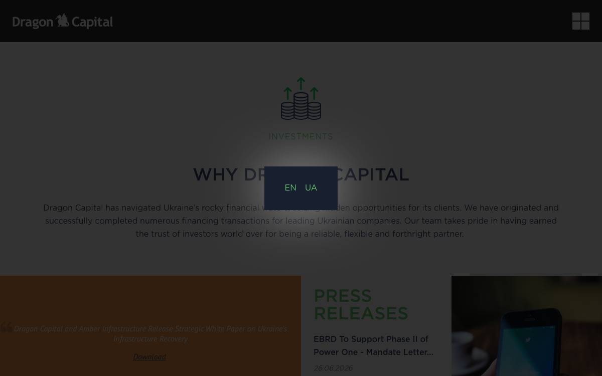 Dragon Capital website preview