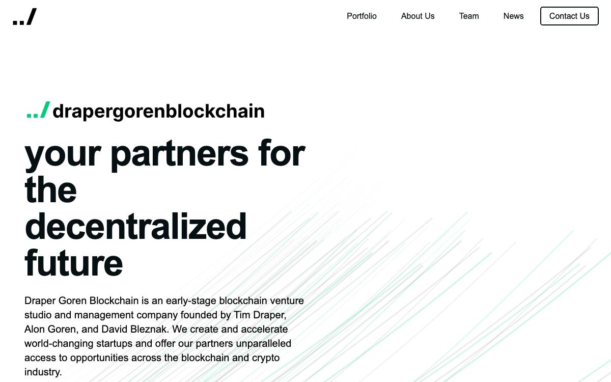 Draper Goren Blockchain website preview