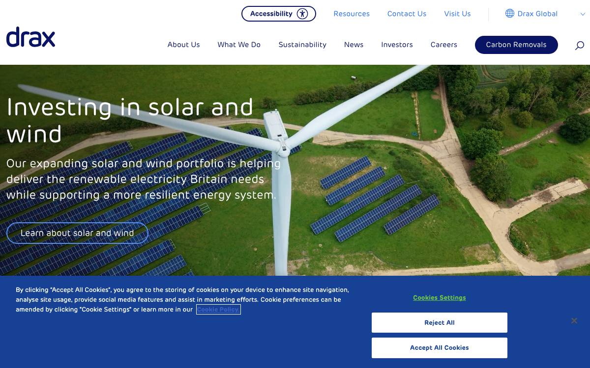 Drax Group website preview