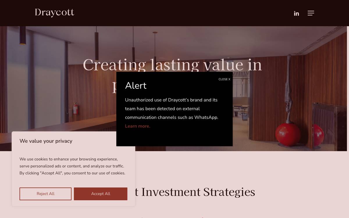 Draycott website preview