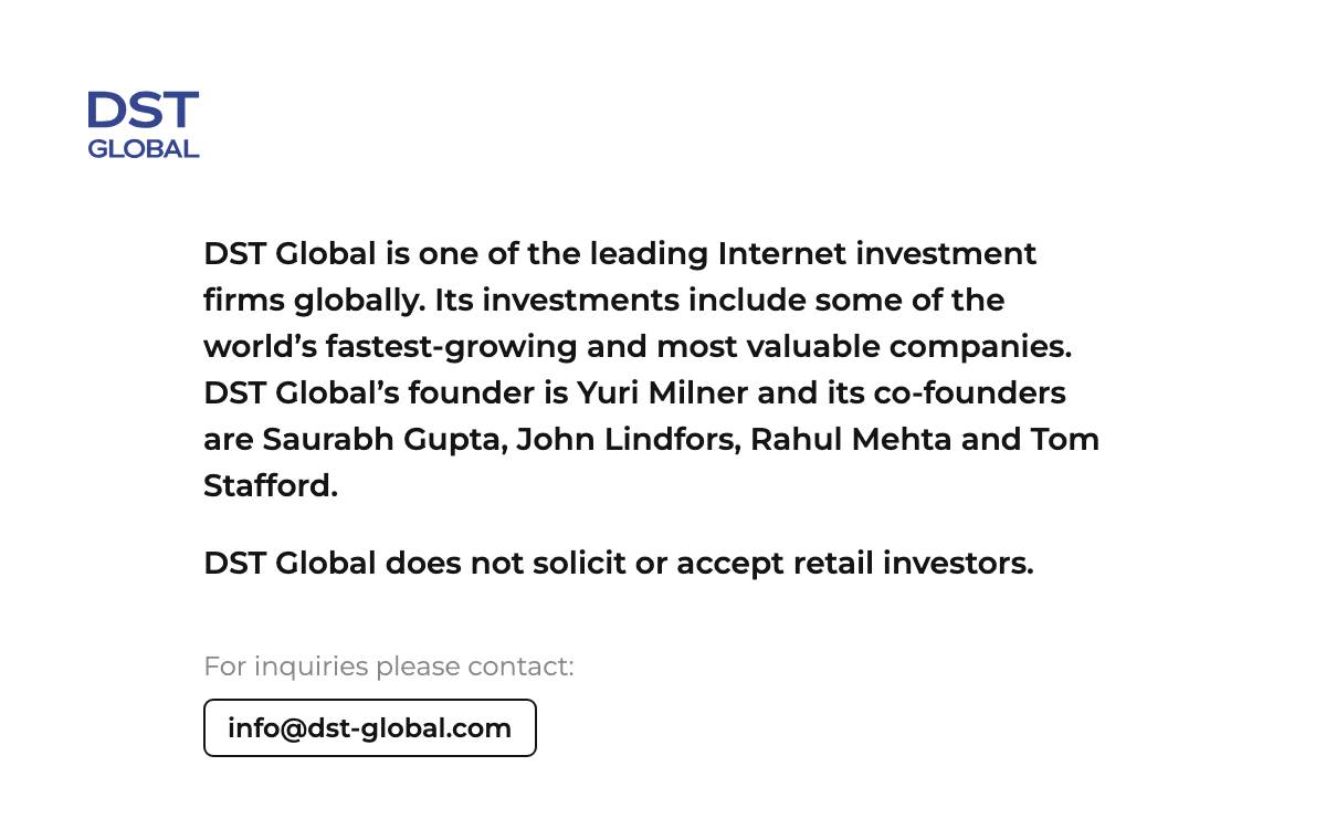 DST Global website preview