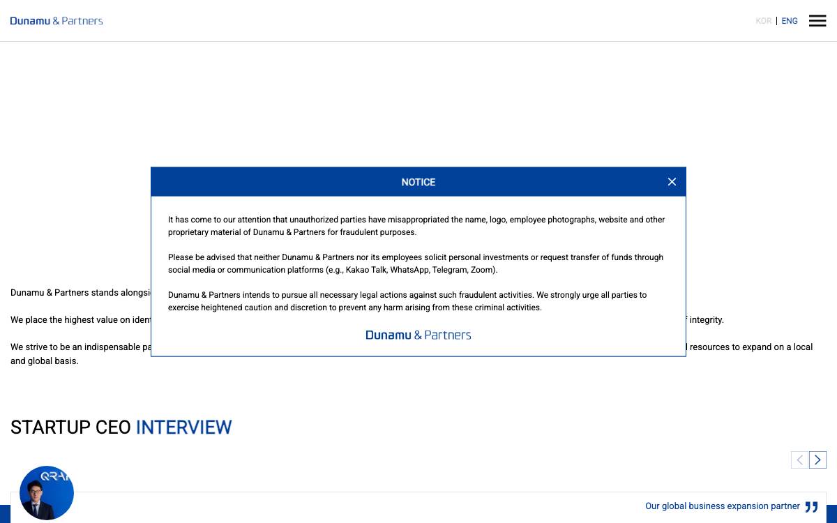 Dunamu & Partners website preview