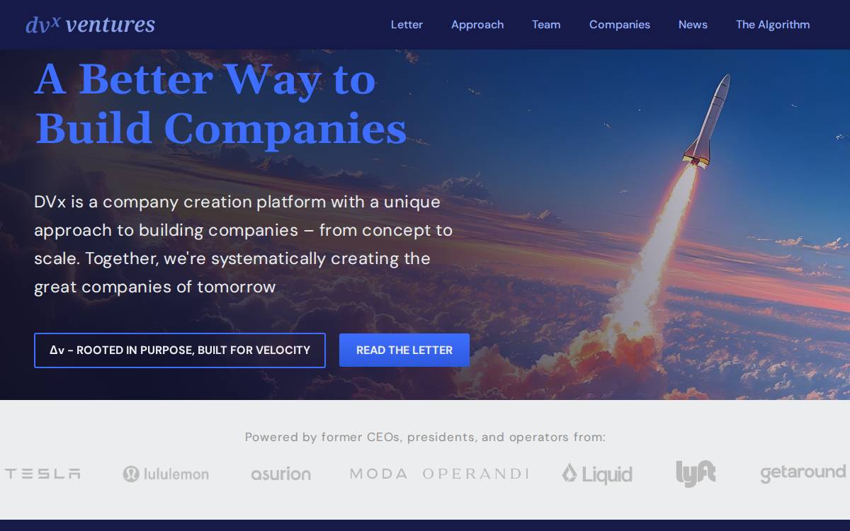 DVx Ventures website preview