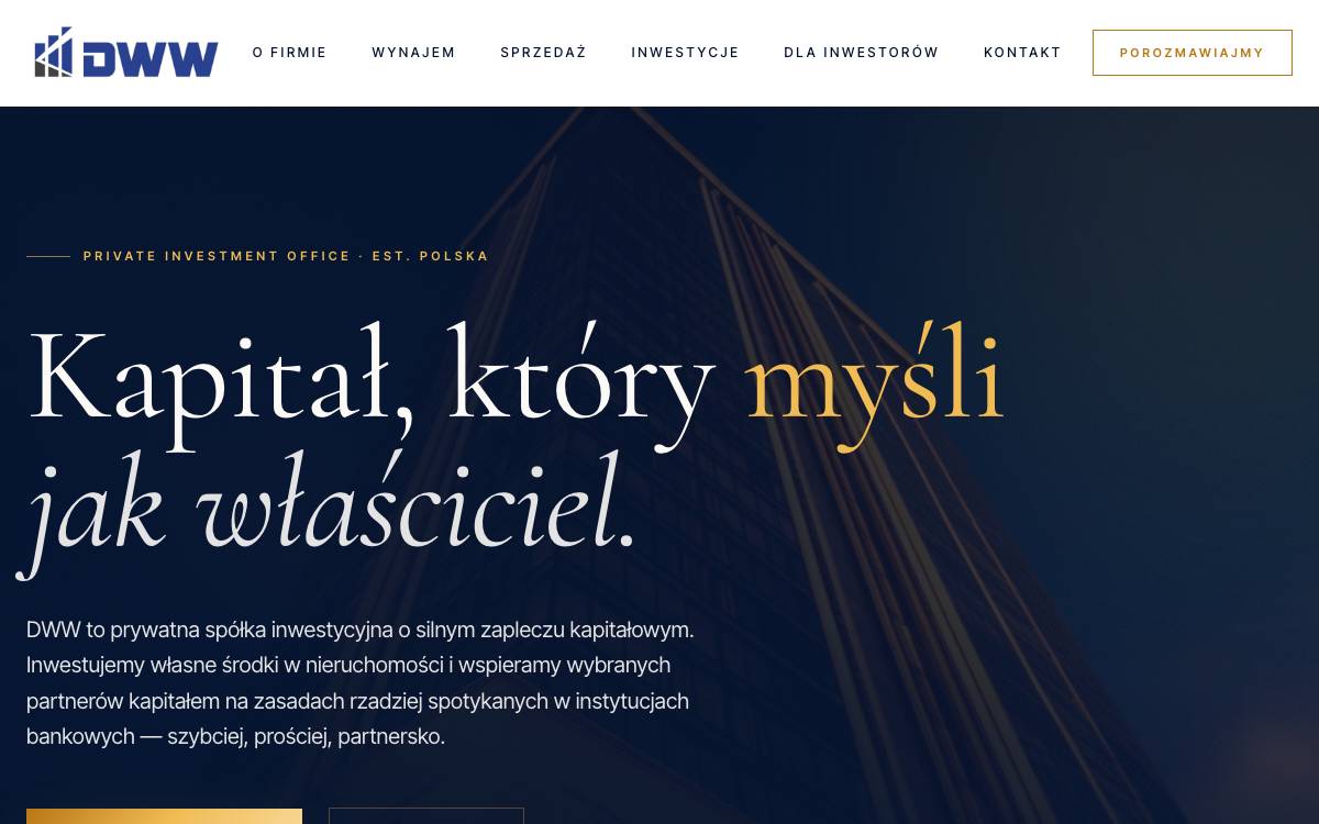 DWW Invest website preview