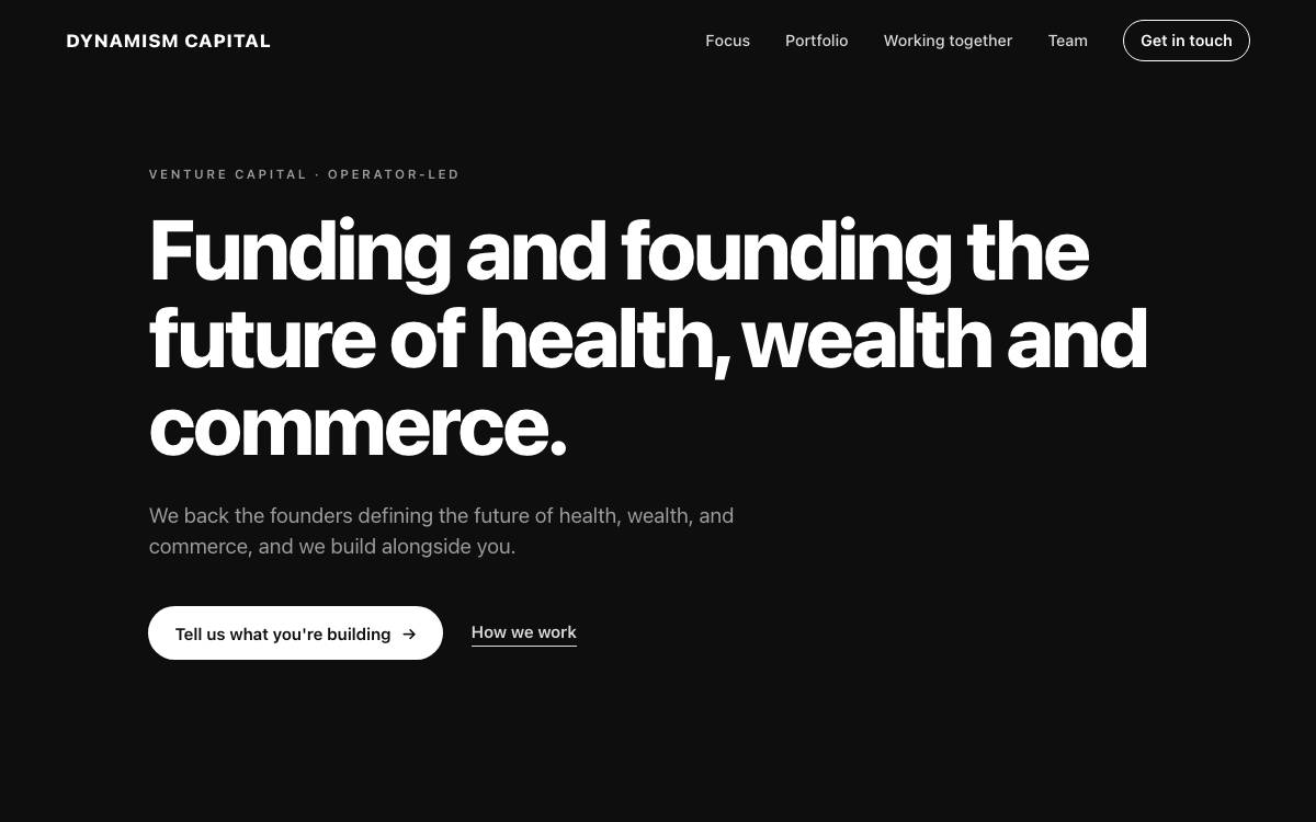 Dynamism Capital website preview